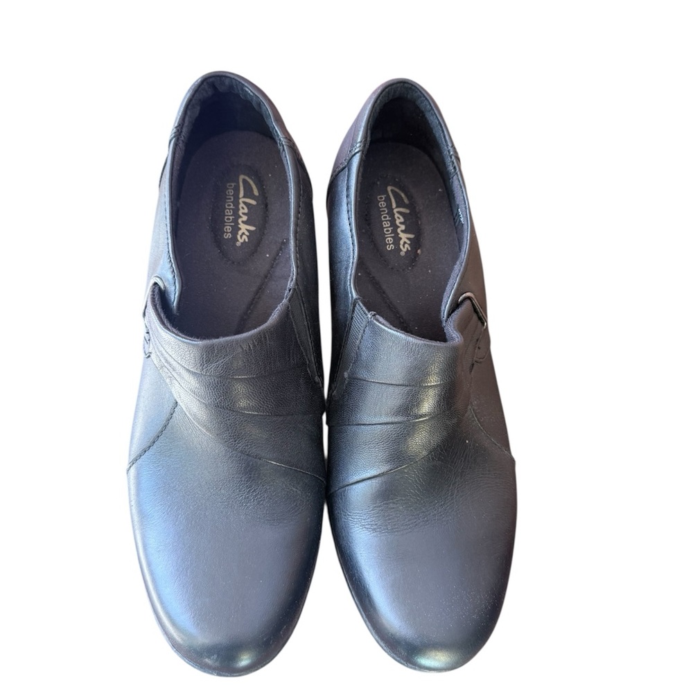 Clarks Black Slip-On Leather Loafers